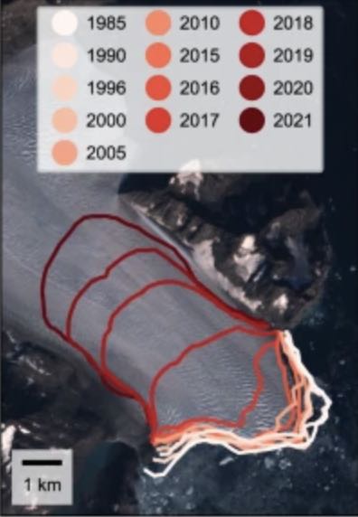 Afkalving Steenstrupgletsjer op Groenland