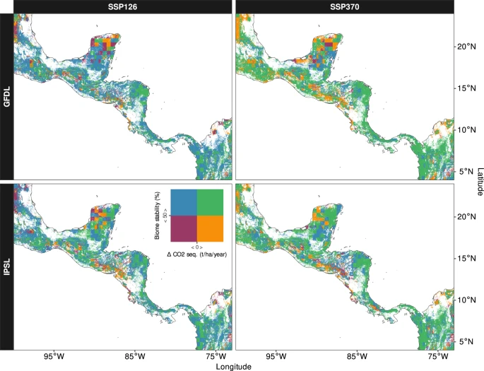Bioomstabiliteit en kooldioxideopname in Midden-Amerika