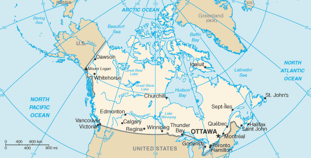 Kaart van Canada
