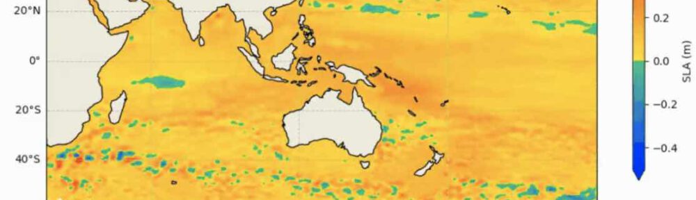 Zeespiegelstijging Indische en Stille Oceaan in 2023